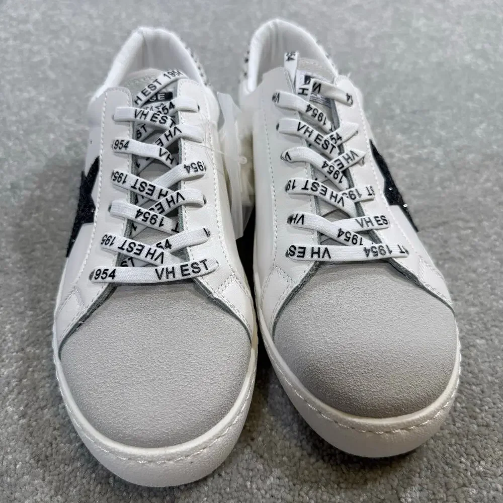 Vintage Havana NIB Bianca Sneaker White Blush Cheetah Black Glitter Star‎ Sz 8.5